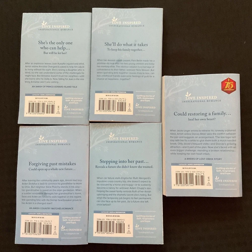 Love Inspired Amish Romance 5 Book Lot Jo Ann Brown Amy Grochowski Softcover Set
